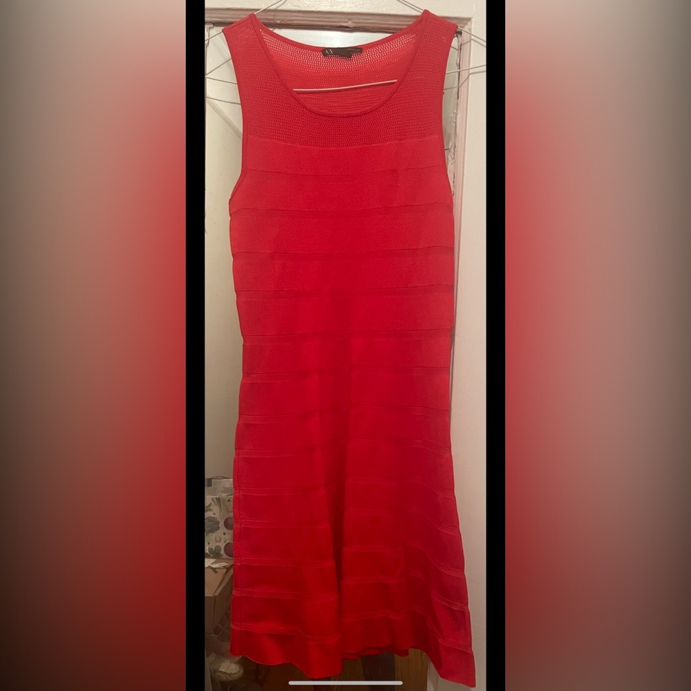 Elegant Red Sleeveless Dress by Armani Exchange. NWOT. Size Small